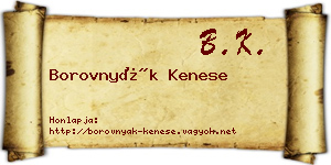 Borovnyák Kenese névjegykártya